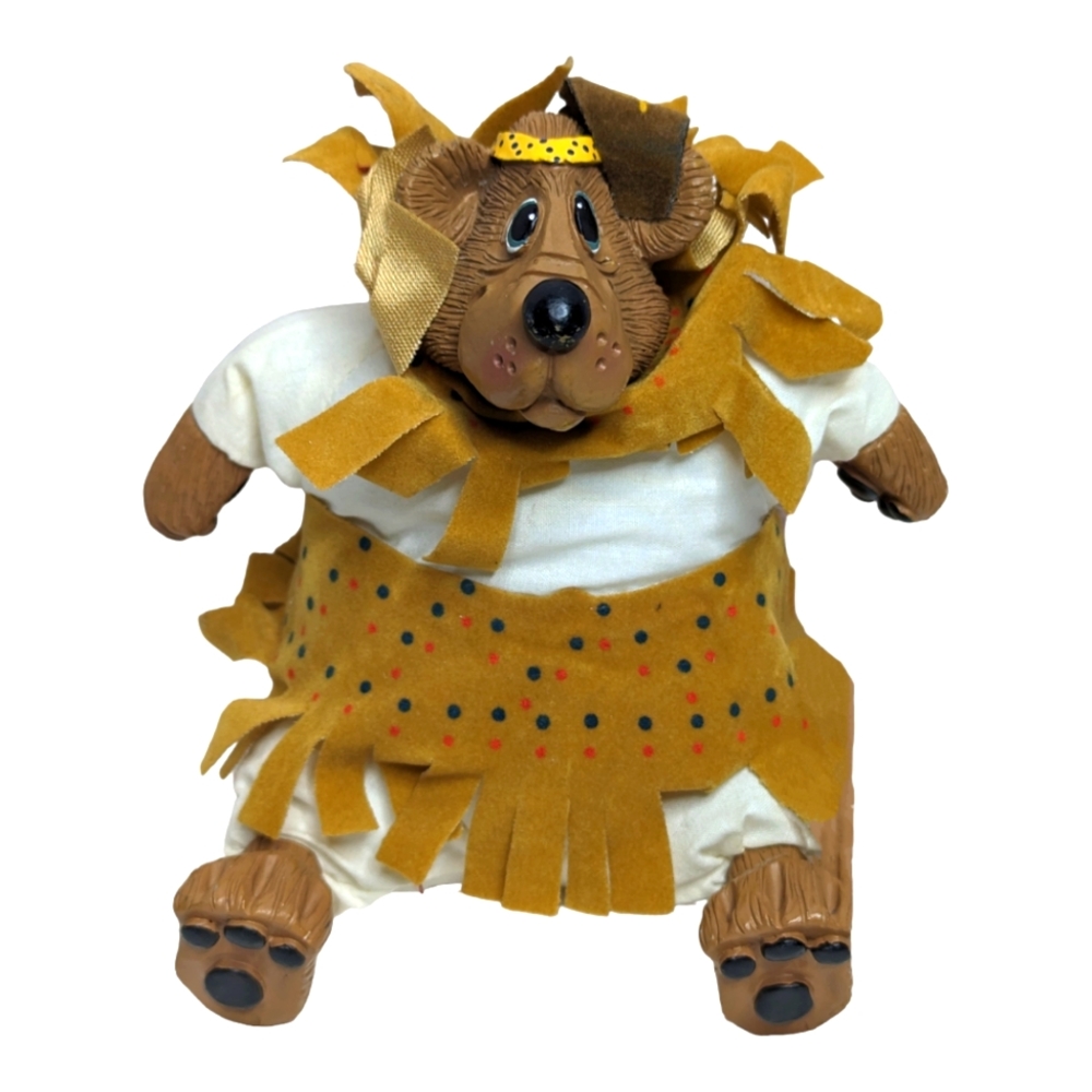 Russ Berrie Critter Factory Thanksgiving Native American Sitting Bear‎